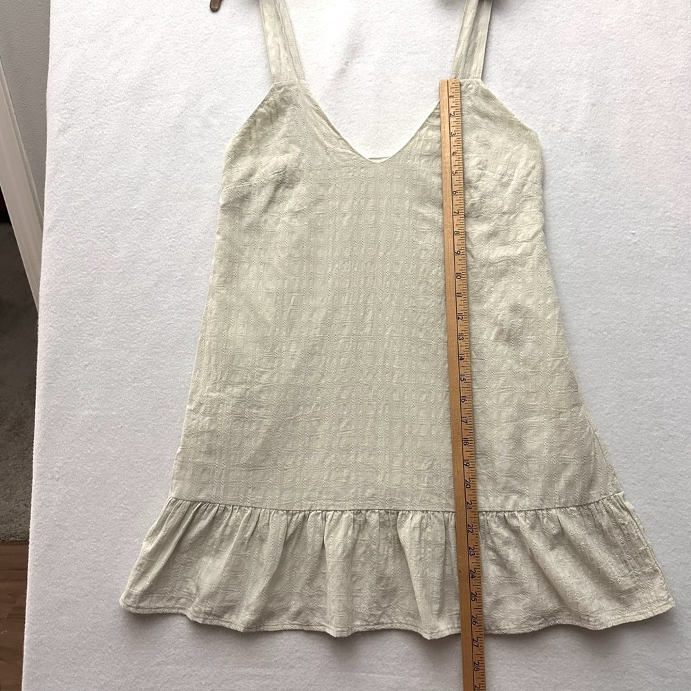 Here Comes The Sun XS Dress Tie Shoulder Mint‎ Green Textured Pockets Mini - Picture 5 of 12
